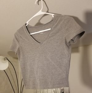 Womans gray crop top tshirt